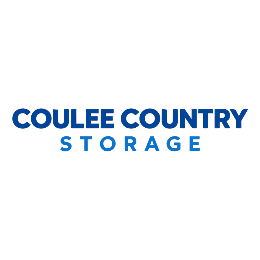 Coulee Country Storage logo in blue text on a white background