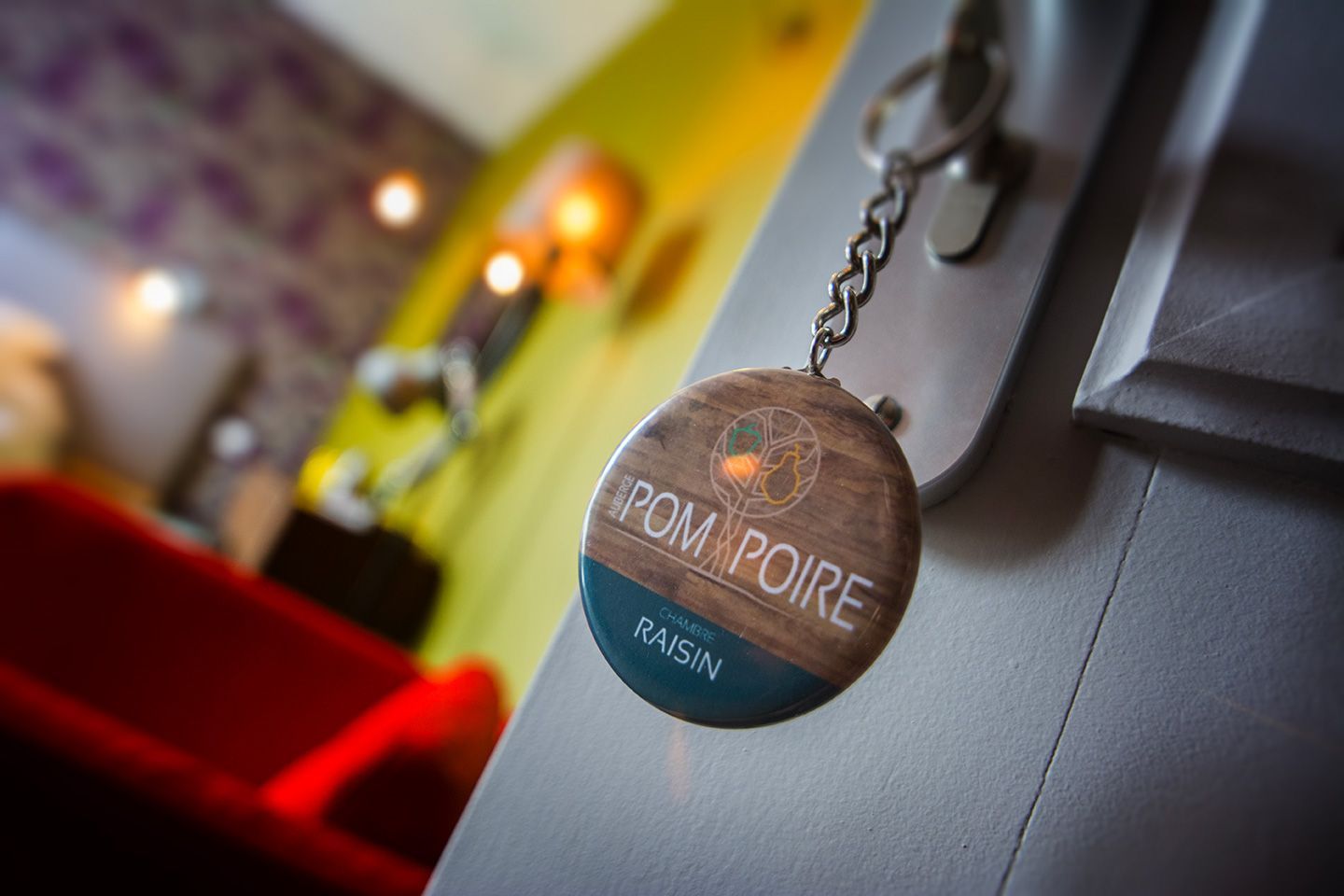 Porte-clé du chambre de l'auberge Pom'Poire situé à Azay-le-Rideau