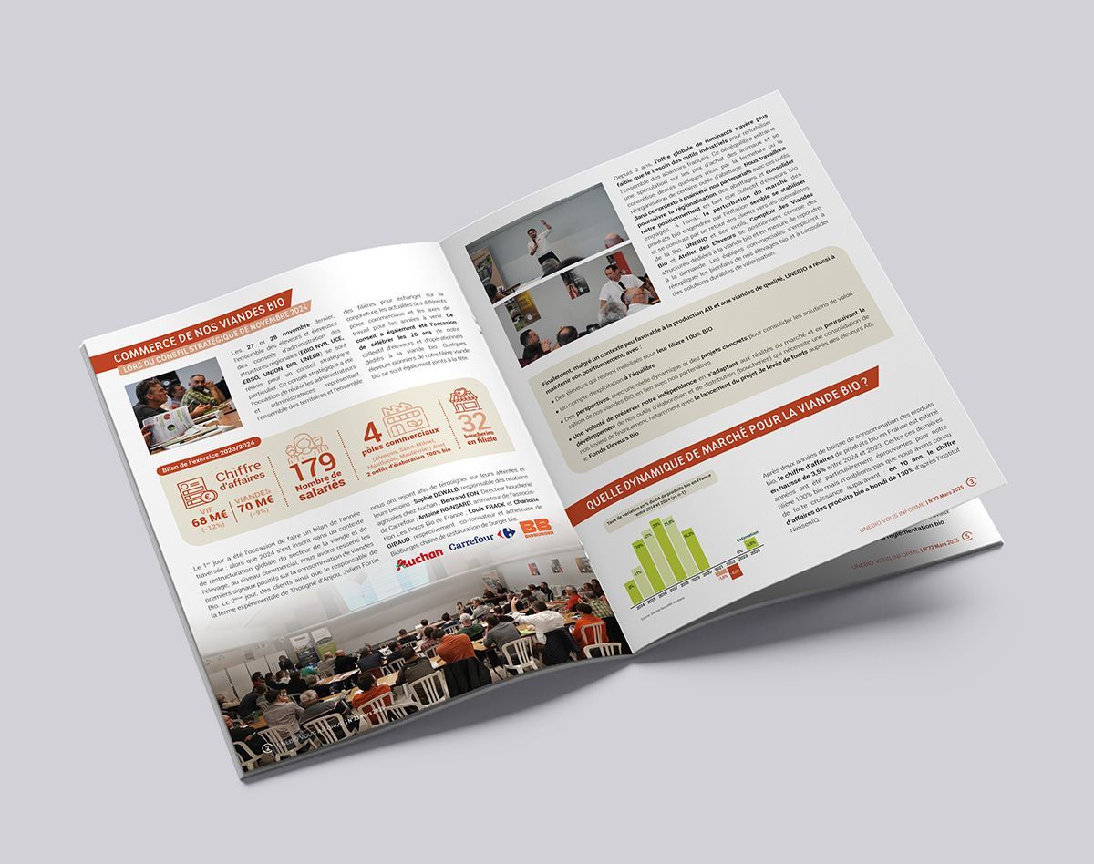 Page intérieures magasine interne Unébio