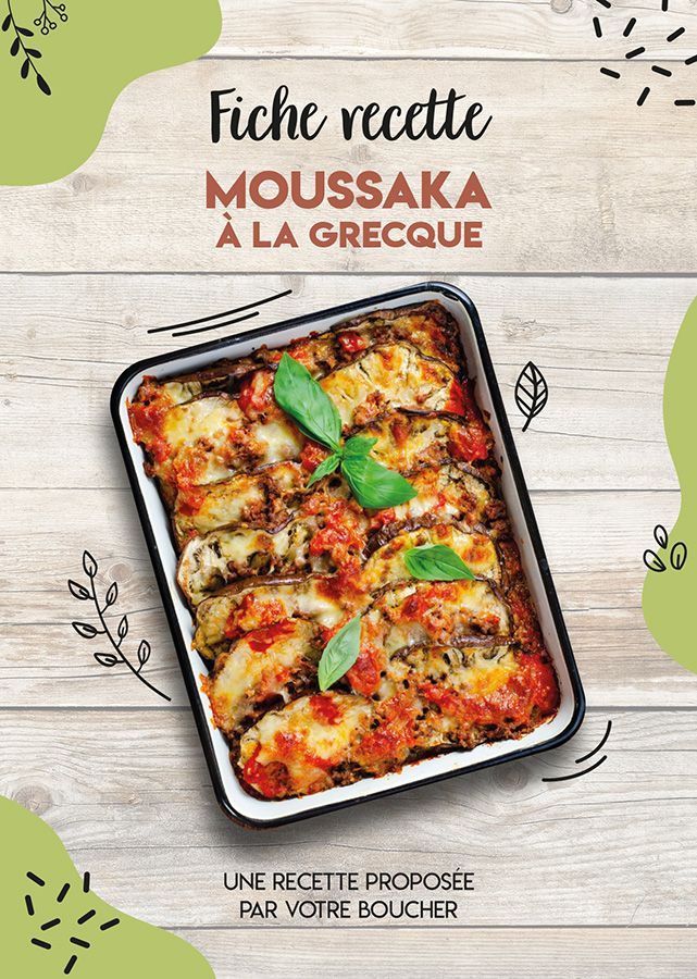 Fiche recette moussaka à la grecque