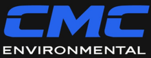 CMC Environmental logo in blue and white on a black background