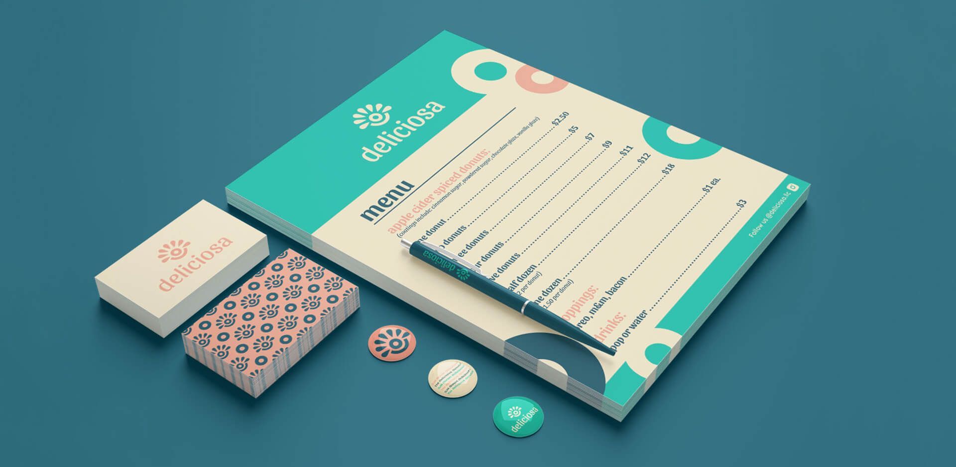 Stationary mockups including a menu design for Portland food vendor.