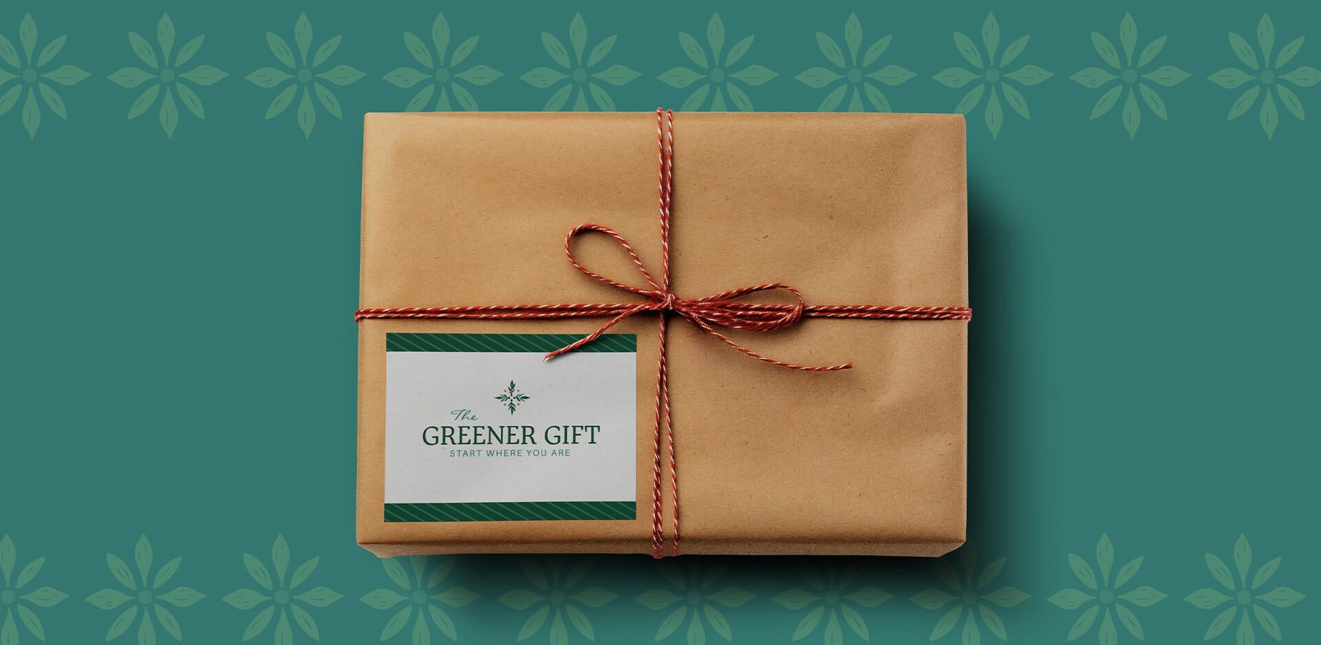 Kraft paper wrapped package with two-toned twine and a sticker in the bottom left with their primary logo.