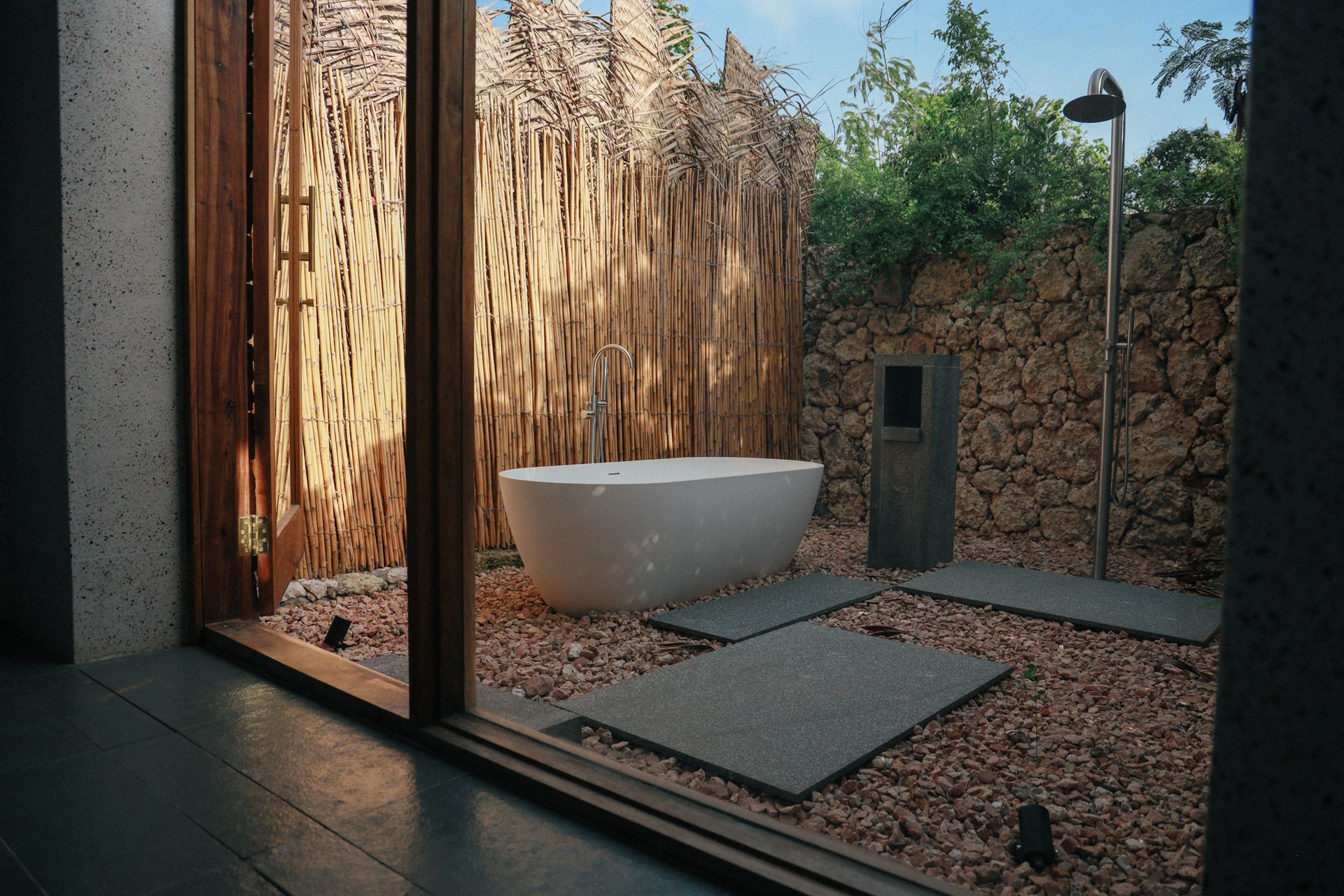 Maryam bathroom and view, outdoor bathtub