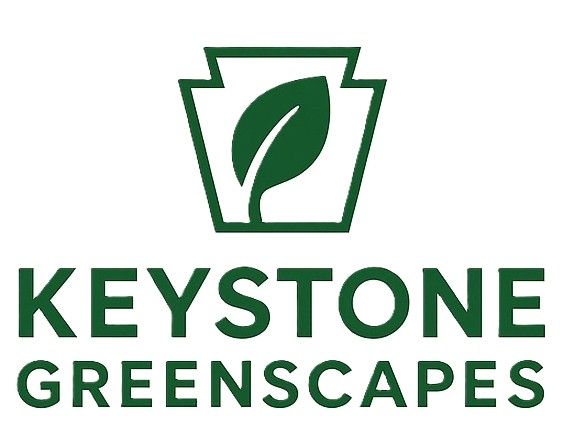 Keystone Greenscapes logo with green leaf inside a stylized pot