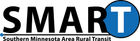 SMART logo for Southern Minnesota Area Rural Transit in black and blue text