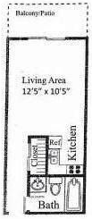 Floor Plan: Studio · 1 Bath · 365 SQ. FT.