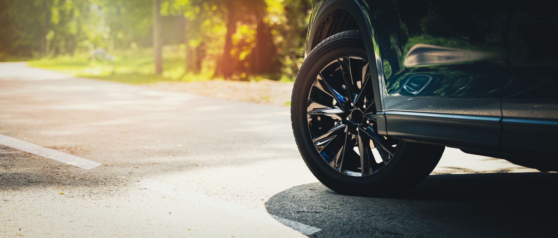 Photo of a car's tire close up