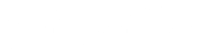 A white logo with blurred edges on a white background.