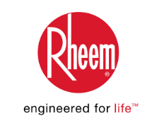 Rheem logo: White 