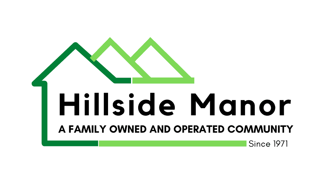 Green house-shaped design with text 