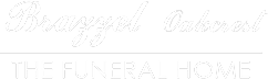Brazzel Funeral Home logo. Script font above a line, with 