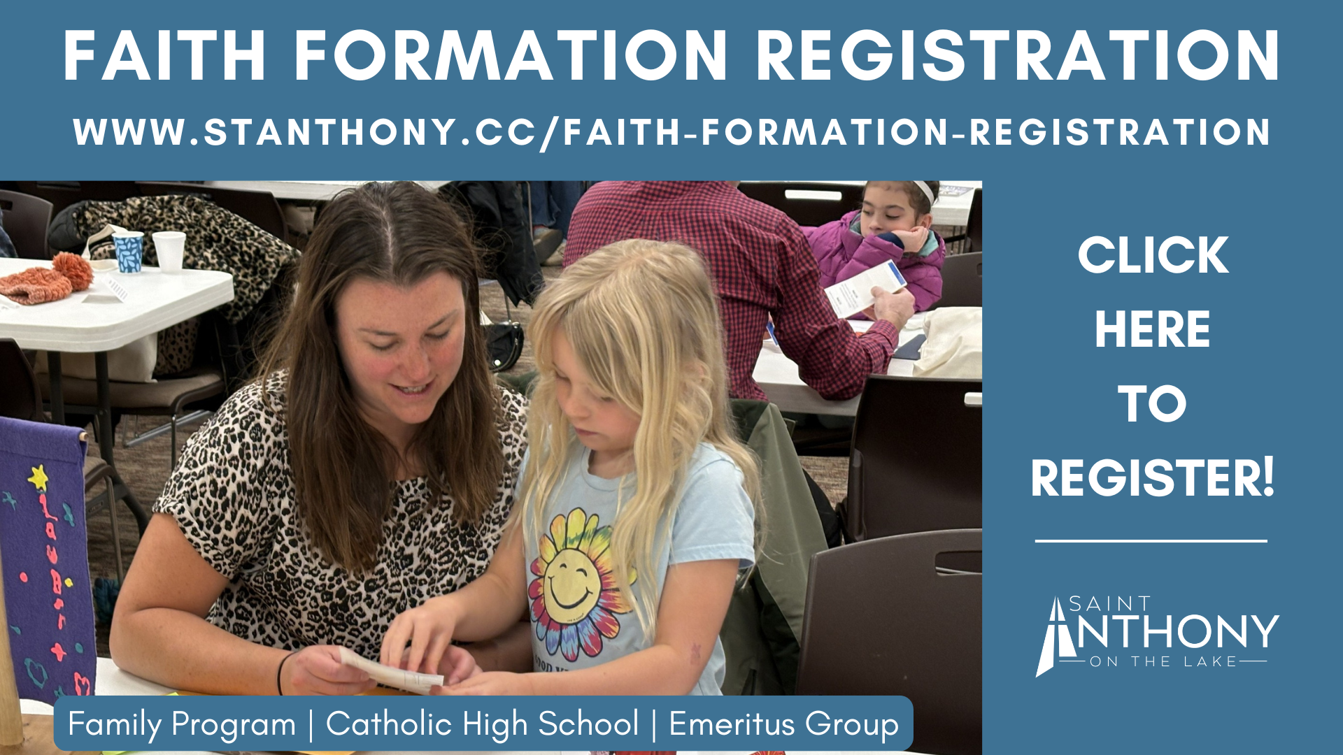 Faith Formation Opportunities at St. Anthony on the Lake