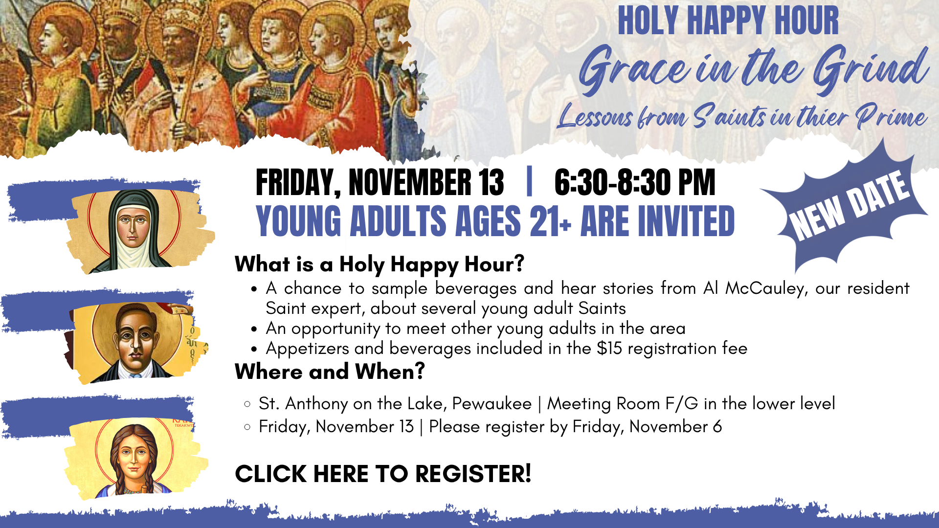 Young Adult Holy Happy Hour St. Anthony on the Lake