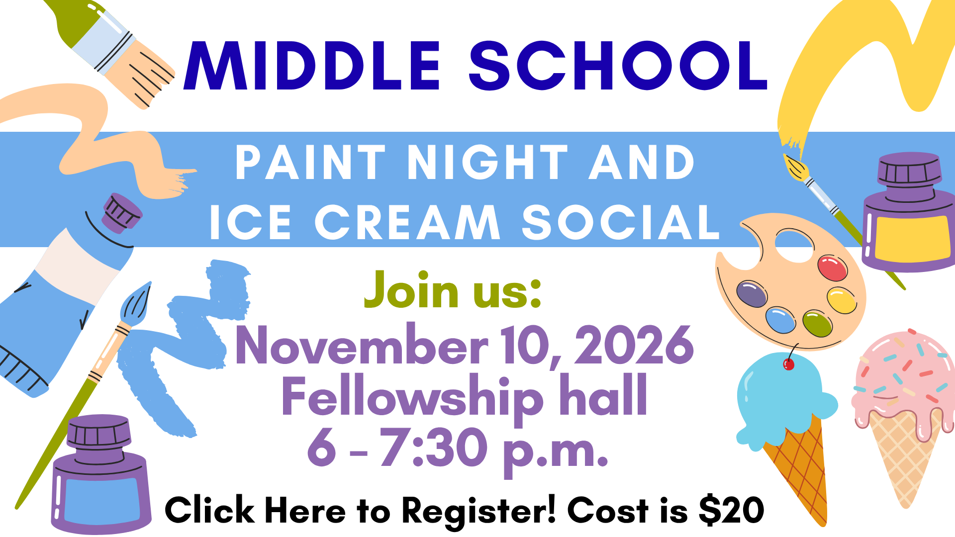 Middle School Paint Night at St. Anthony on the Lake