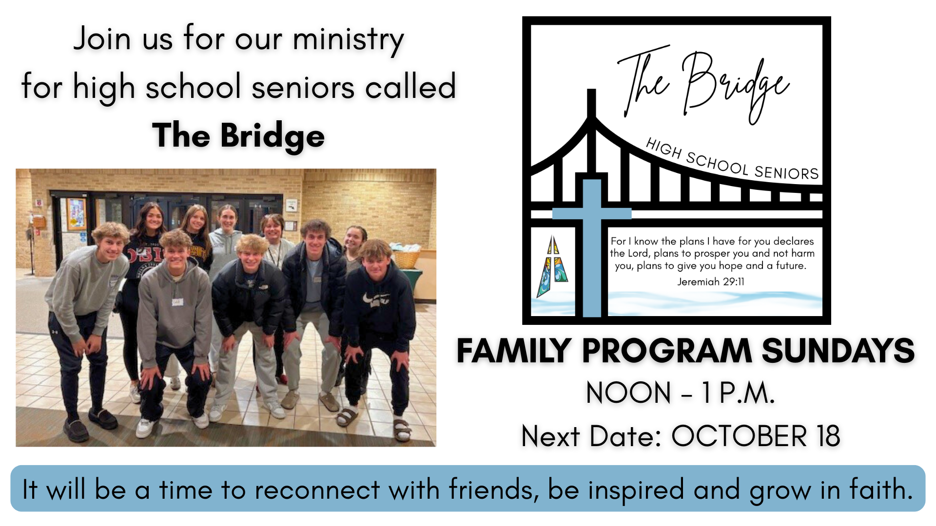 The Bridge ministry for high school seniors at St. Anthony on the Lake
