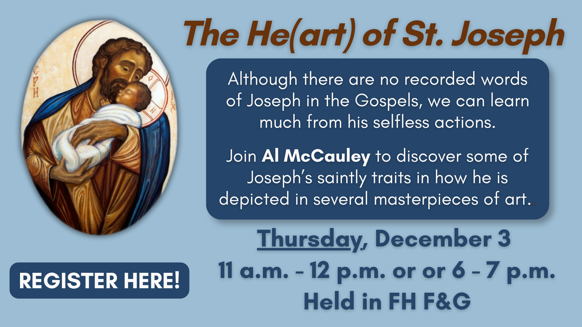 The heart of St. Joseph presentation by Al McCauley at St. Anthony on the Lake