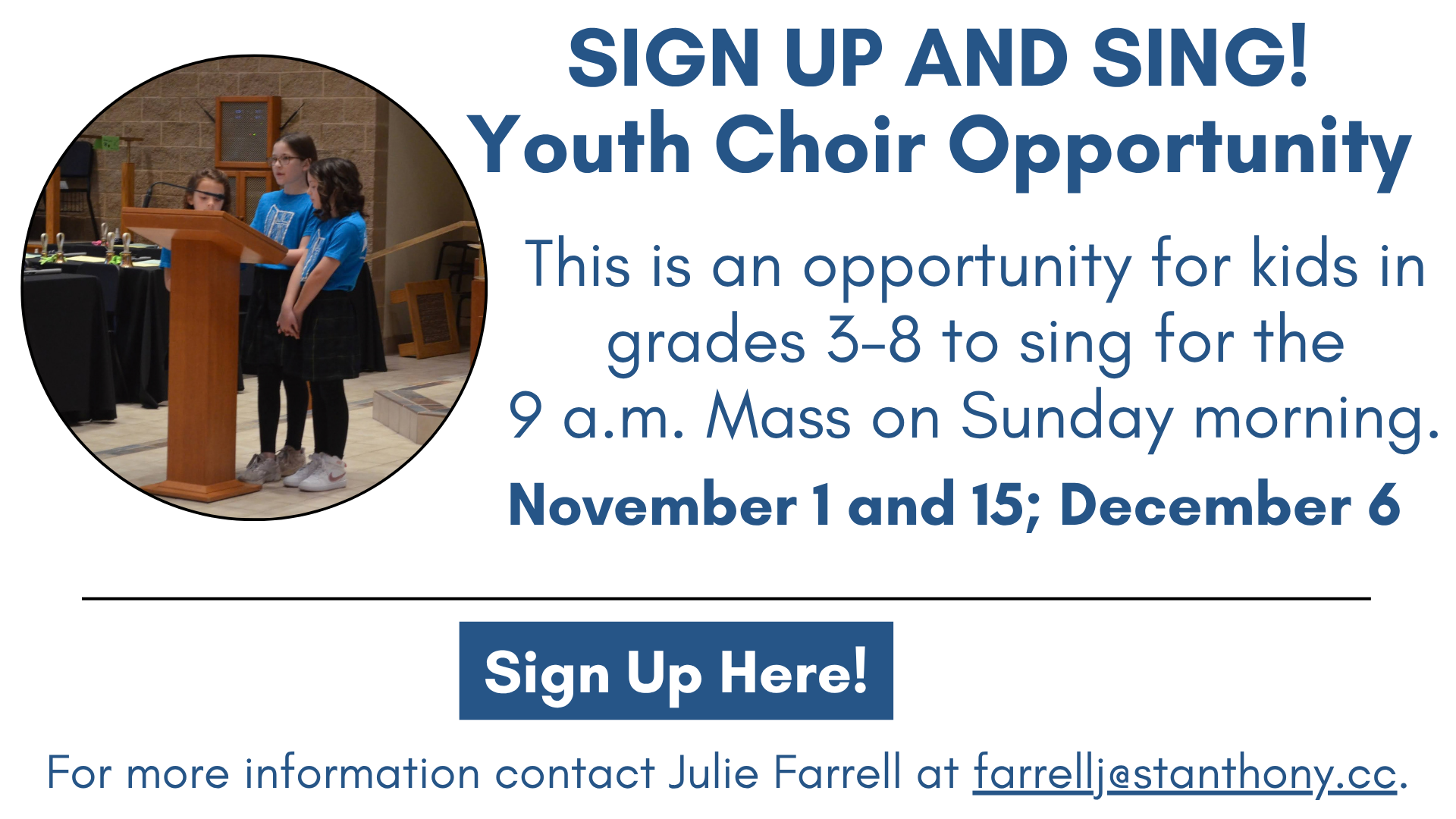 Use our public needs link to sign up!