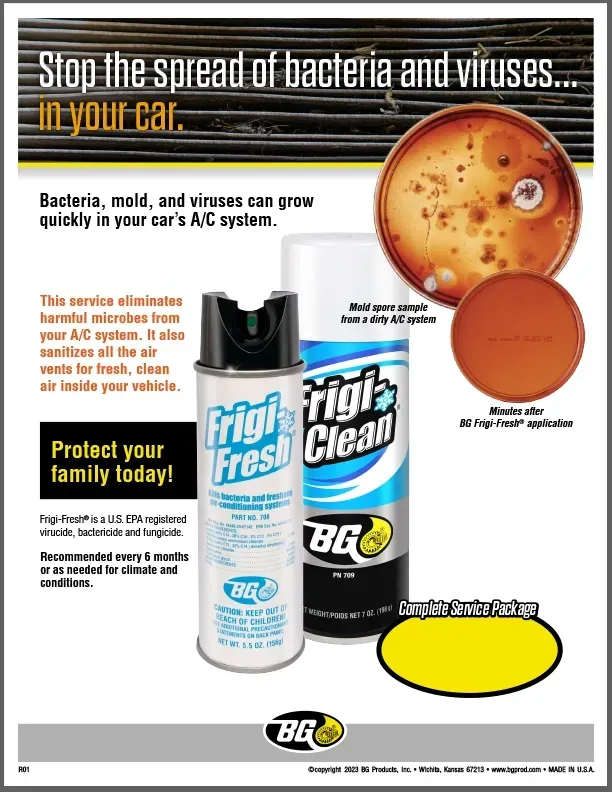 Frigi-Fresh and Frigi-Clean to stop the spread of bacteria from BG | City Side Auto