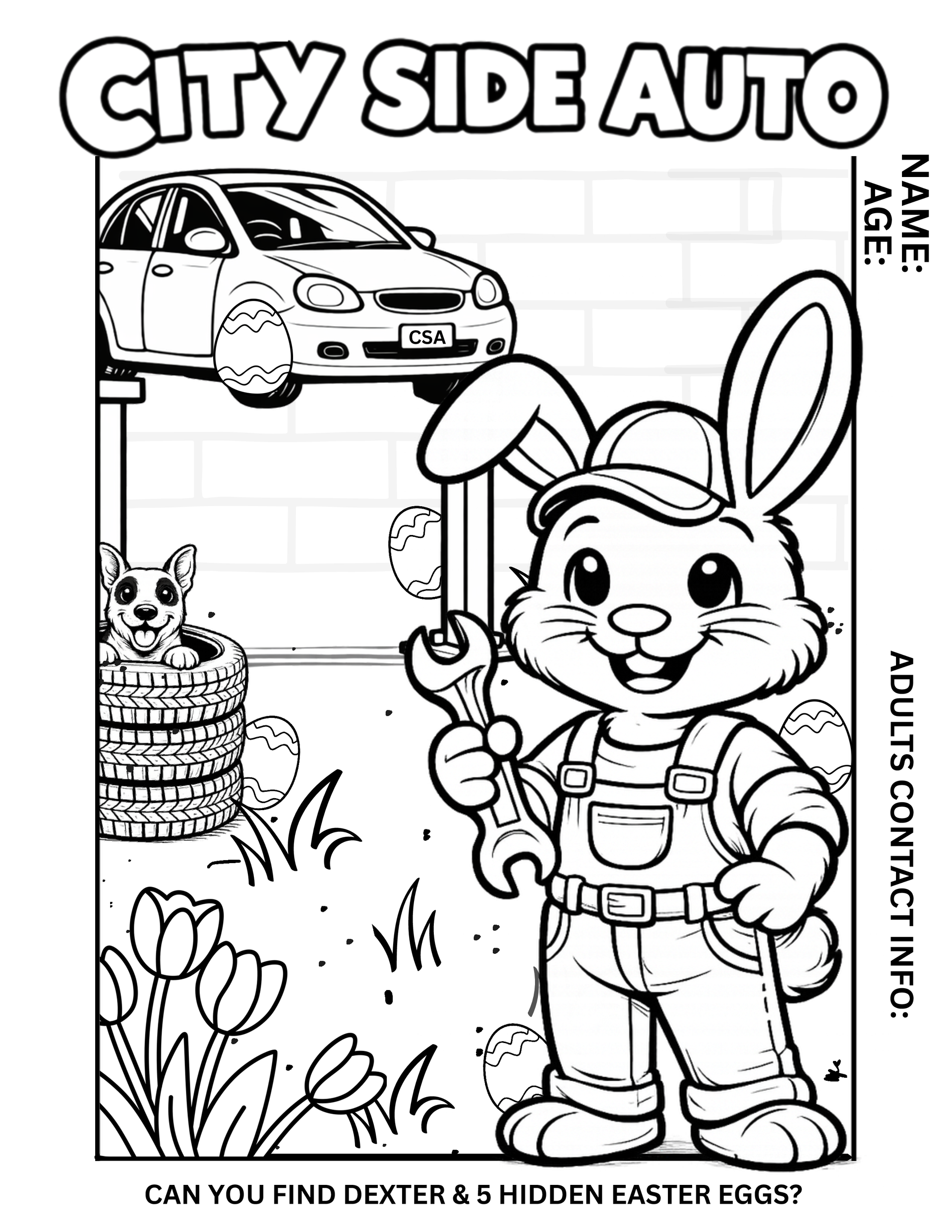 Coloring sheet titled