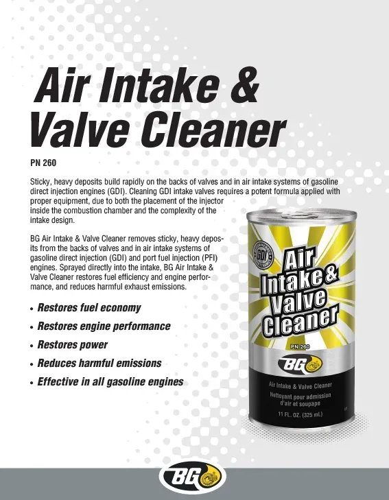 Air Intake & Valve Cleaner from BG | City Side Auto