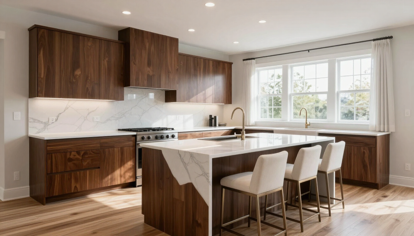 Cabinet America kitchen remodeling project in Southern Maryland featuring custom cabinets and island.