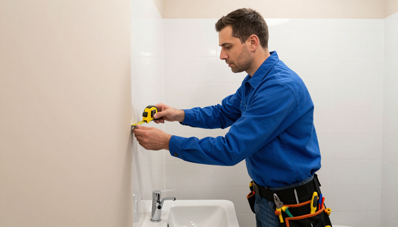 Measuring bathroom space