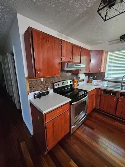 wood cabinets being replaced