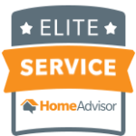 a logo for an elite service home advisor .