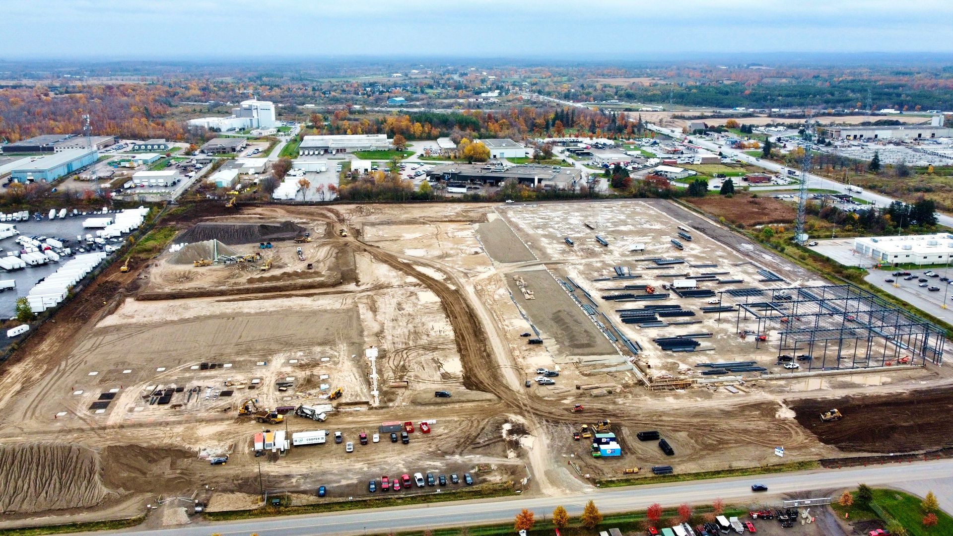 Construction site in Puslinch ontario by Blue-Con