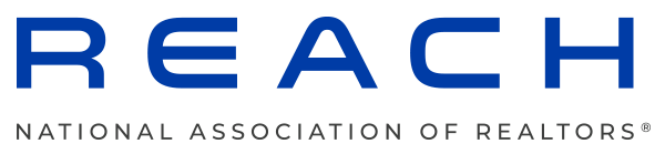 The logo for the national association of realtors is blue and white