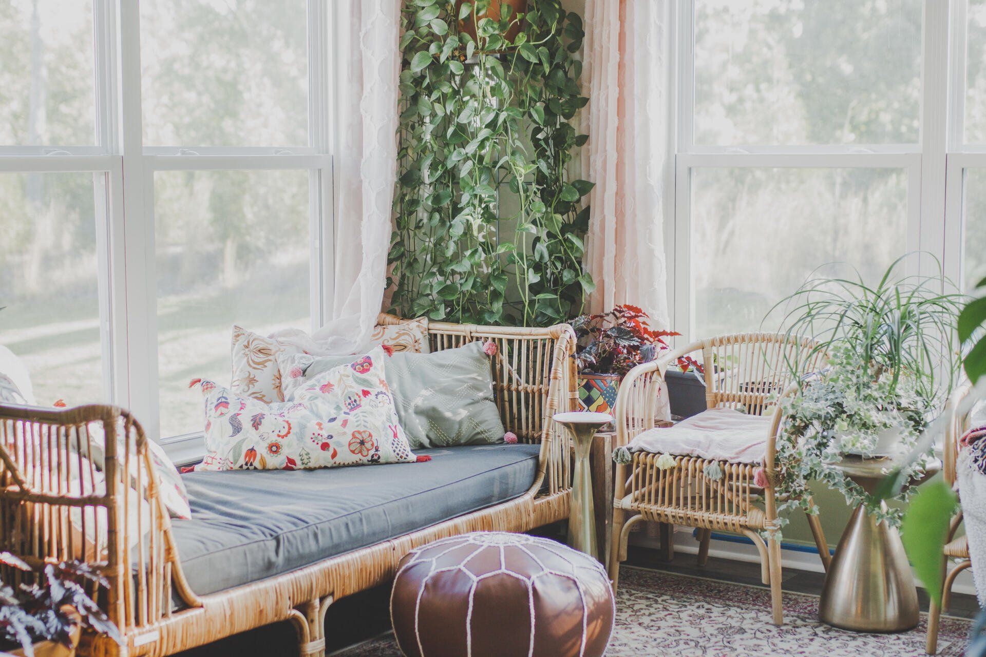 board and batten, sunroom, boho sunroom, upcycled brain
