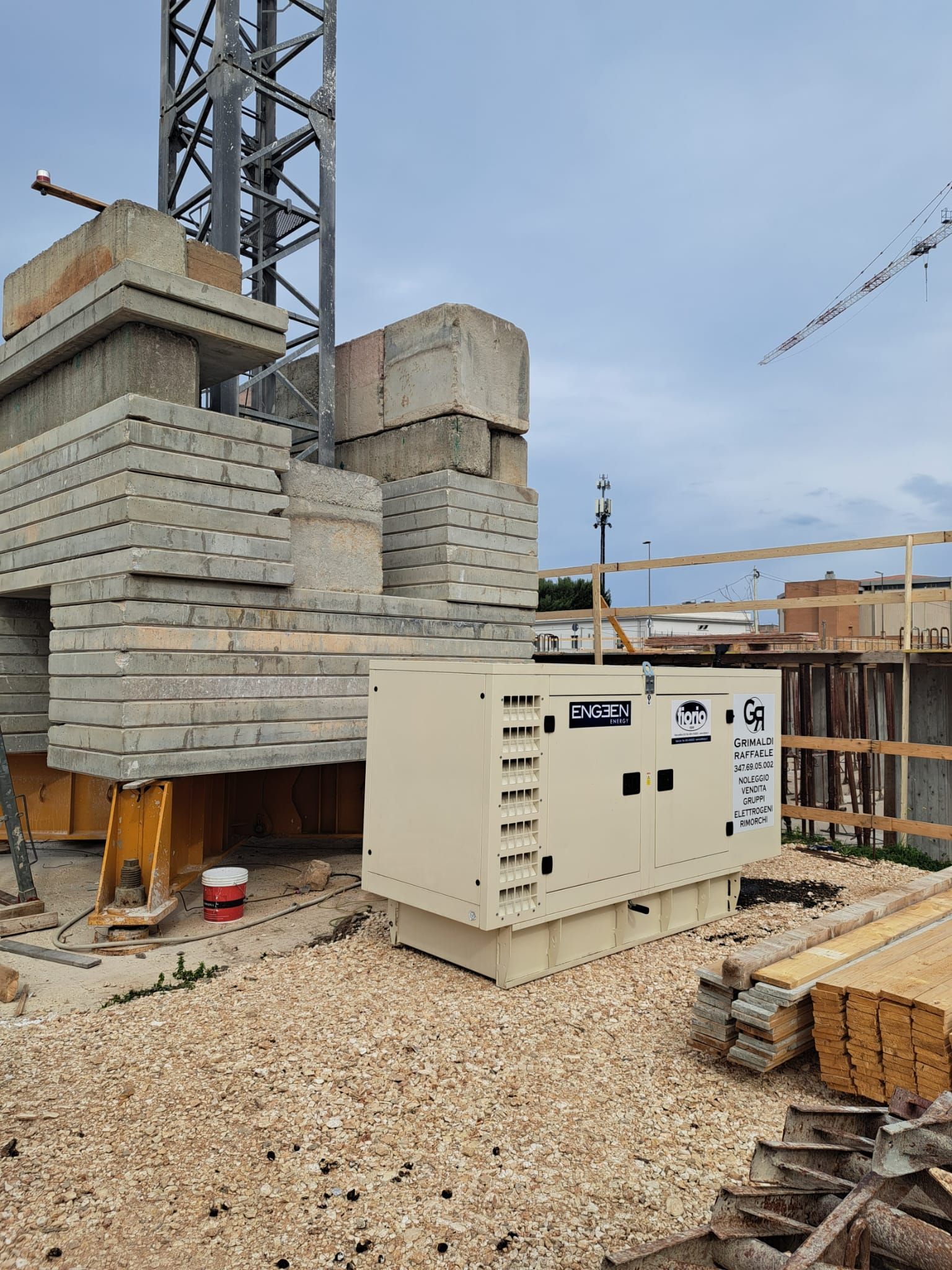 gruppo elettrogeno Grimaldi cantiere