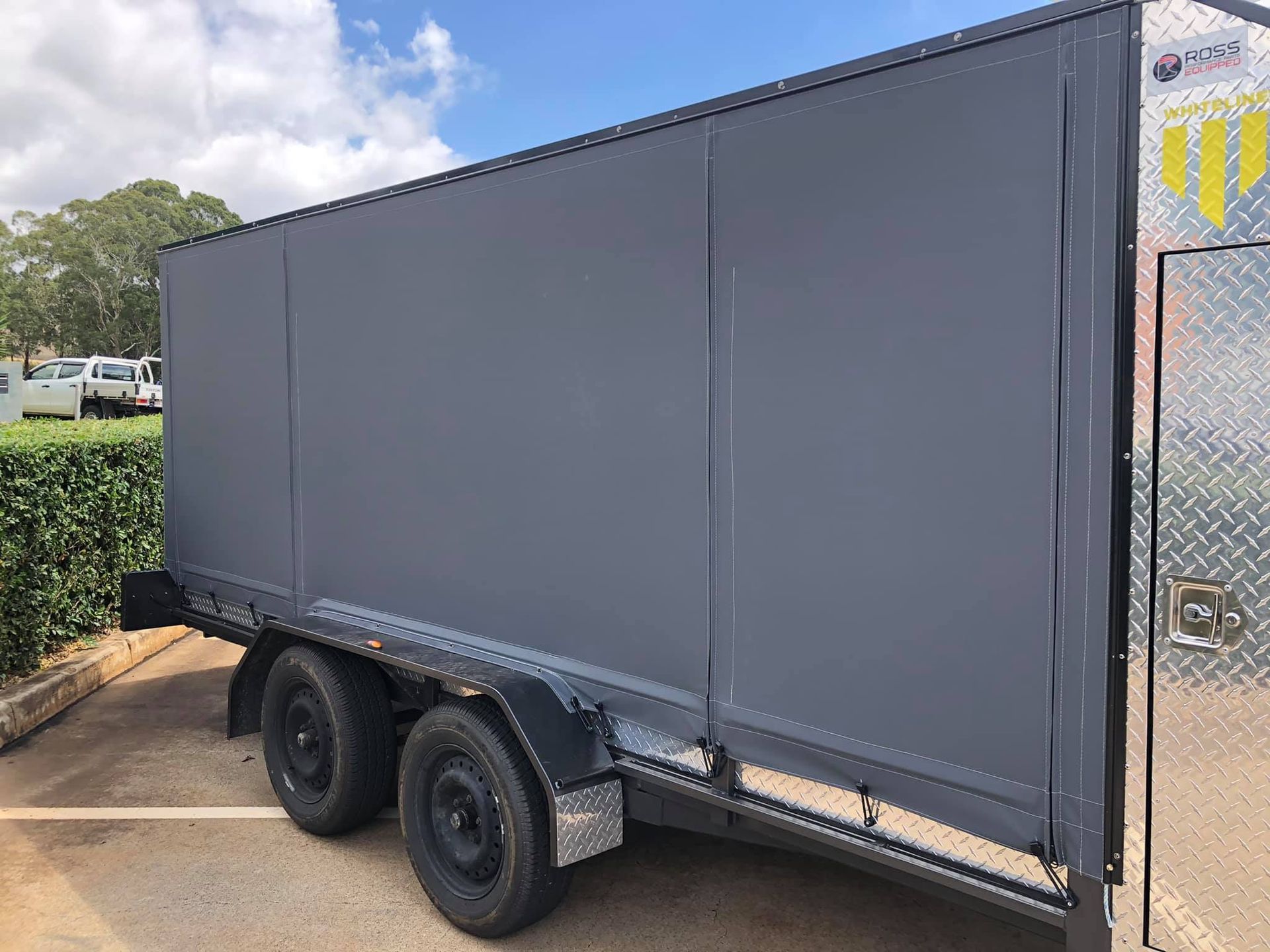 Trailer With a Covered Black Box — Glenvale Canvas Pty Ltd in Wilsonton, QLD