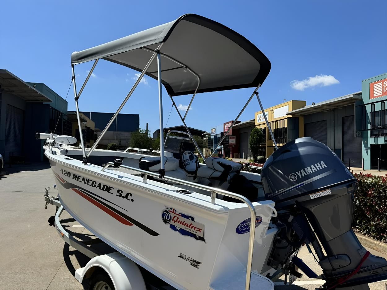 Boat With a Canopy on Top — Glenvale Canvas Pty Ltd in Wilsonton, QLD