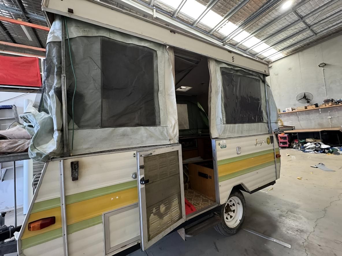 Camper Trailer is Parked — Glenvale Canvas Pty Ltd in Wilsonton, QLD