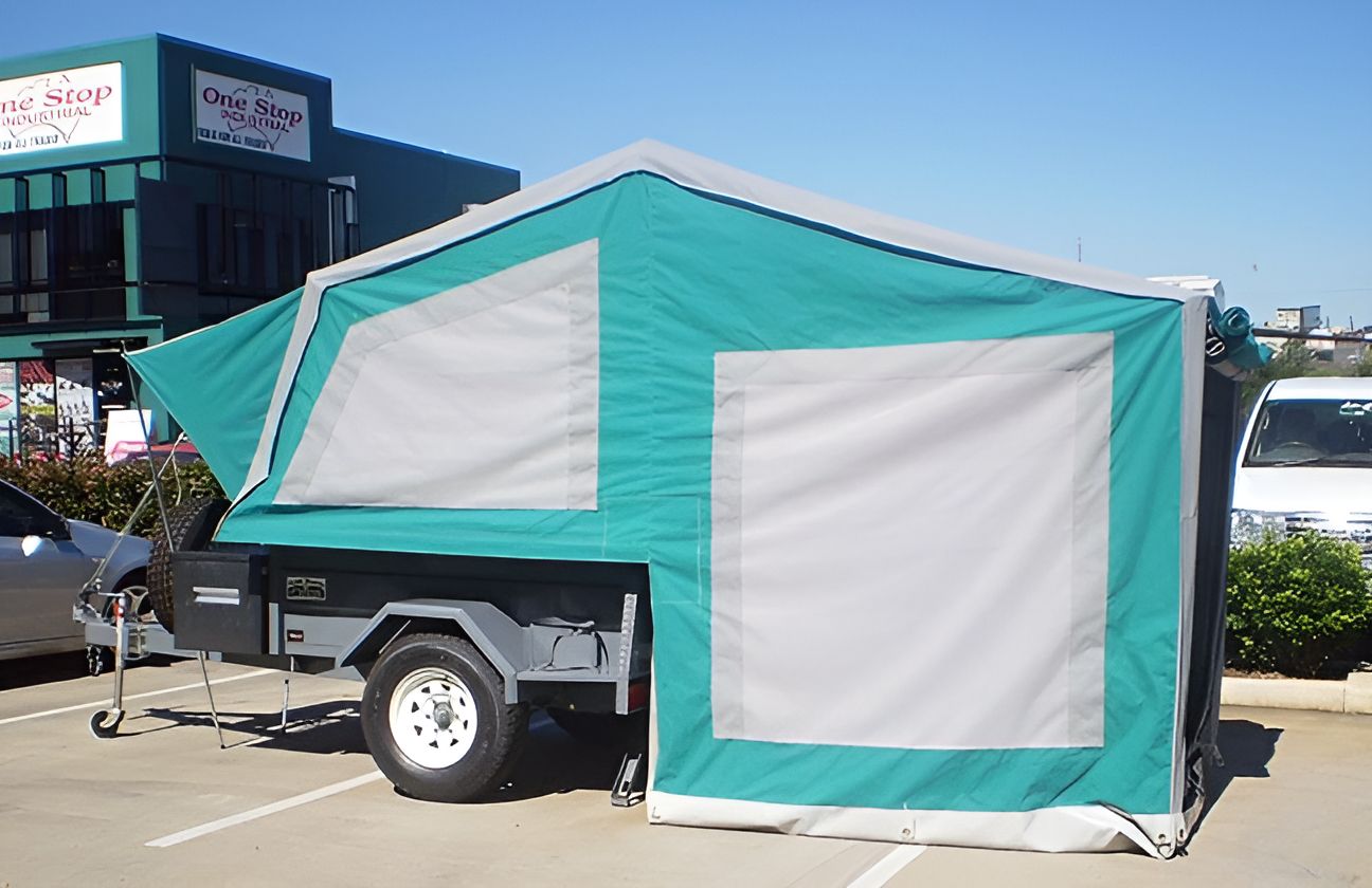 A Trailer with a Tent Attached — Glenvale Canvas Pty Ltd in Wilsonton, QLD