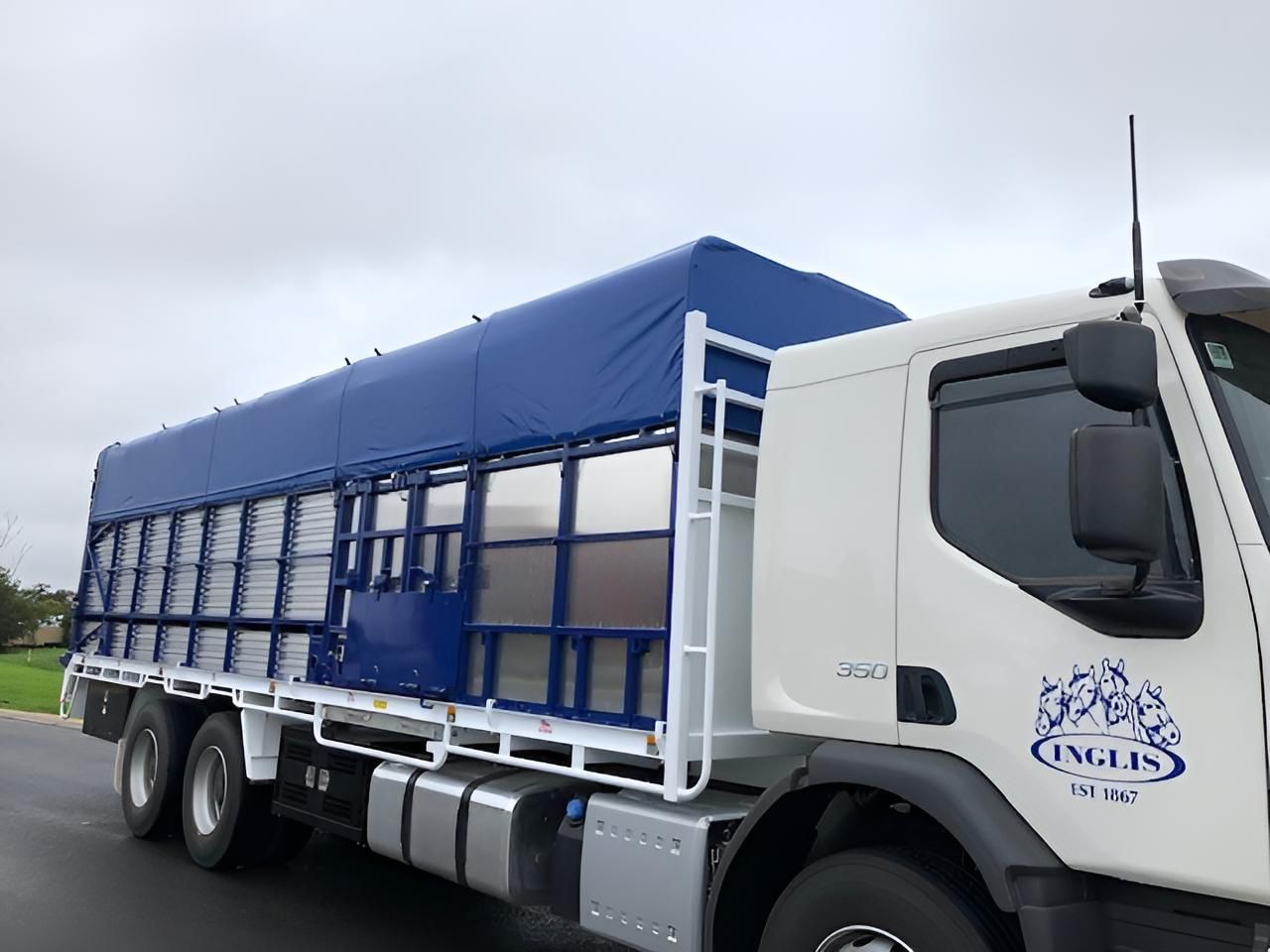 White Truck Cover With Crate — Glenvale Canvas Pty Ltd in Wilsonton, QLD