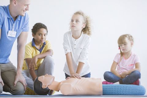 Kids Having CPR Training — Fresno, CA — Carnegie Safety Institute Kids Having CPR Training — Fresno, CA — Carnegie Safety Institute