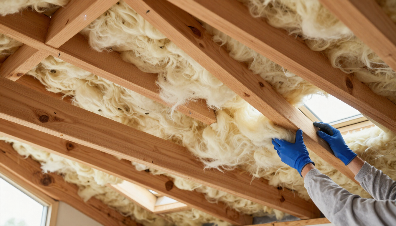 Worker installing attic insulation by Foam Insulation Solution in Yakima WA to improve home comfort