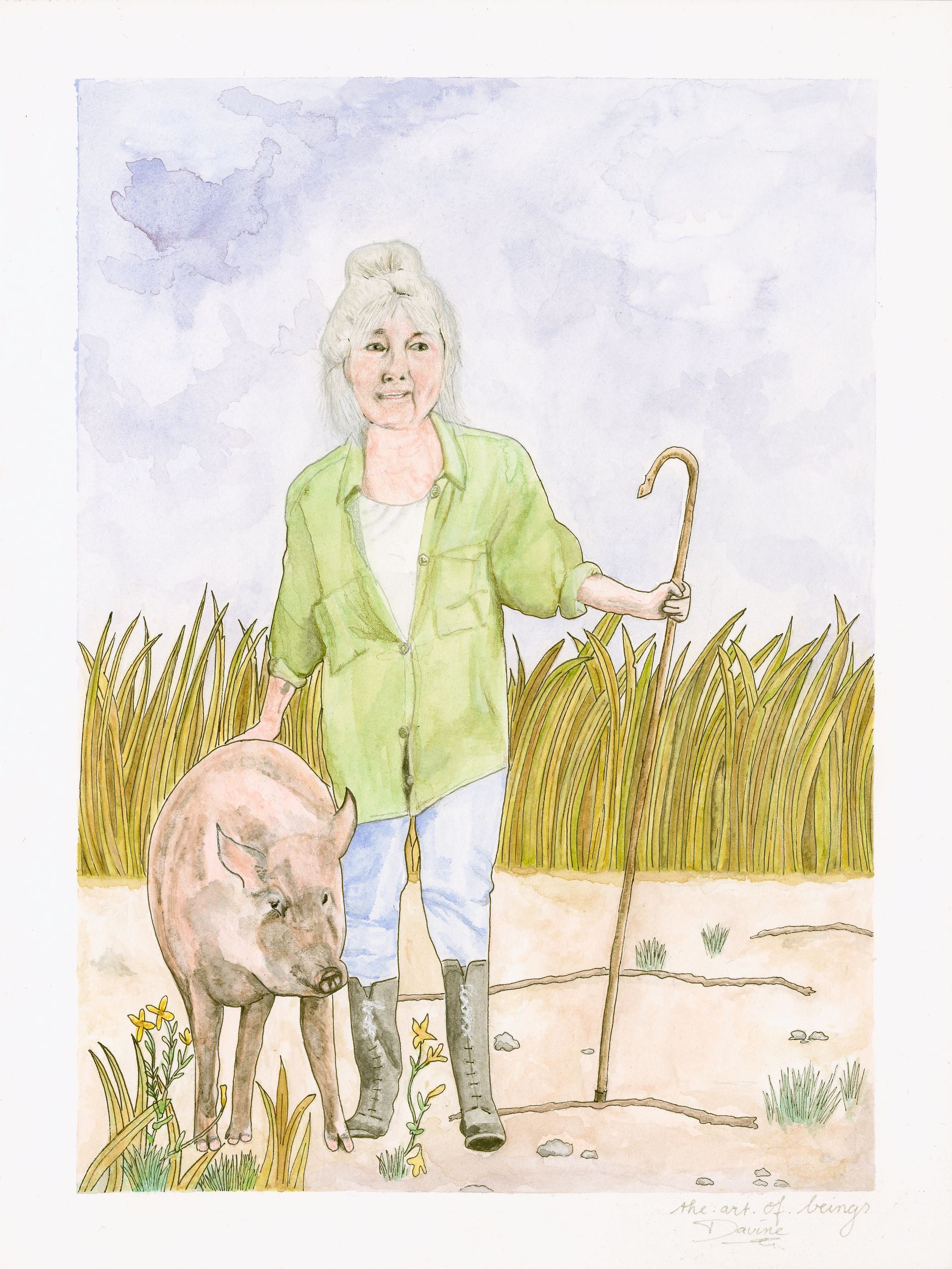 watercolour Margrit from the Nobele Hoeve