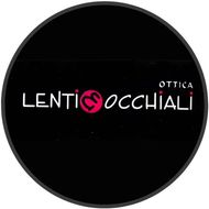 logo cerchio nero con scritto lenti occhiali