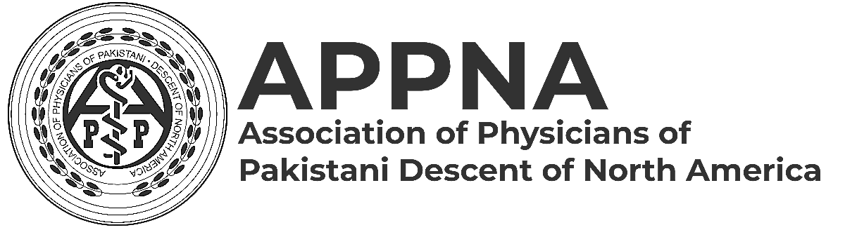 APPNA logo: black text and a circular emblem. Text says 