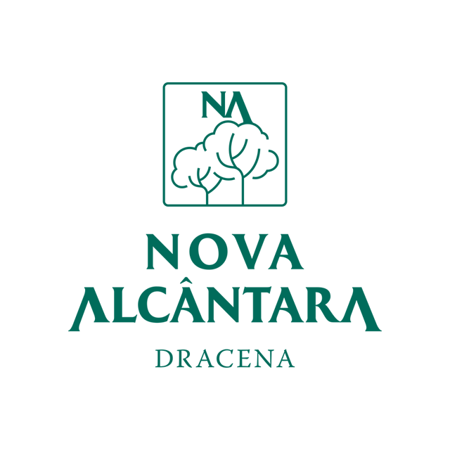 A green and white logo for nova alcantara dracena