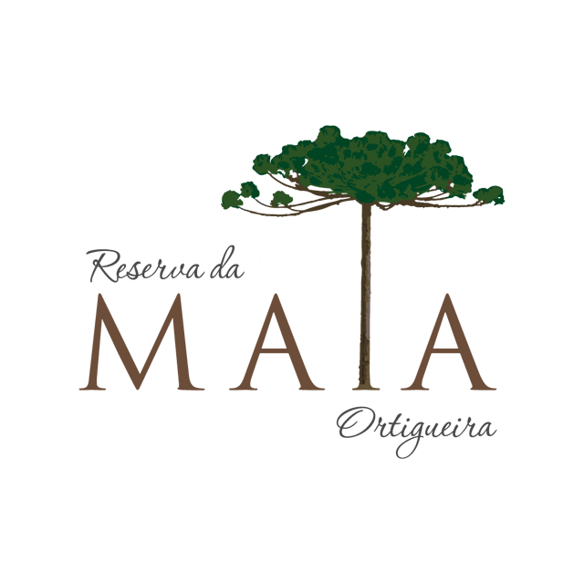 A logo for reserva da maia ortigueira with a tree