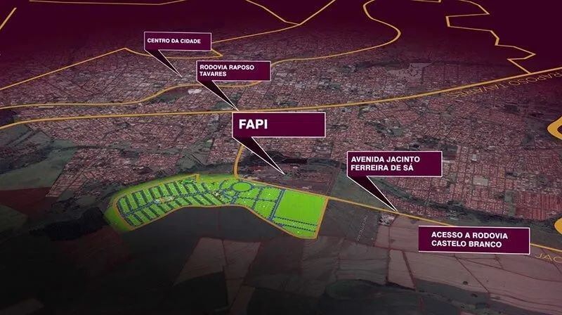 lotes Um mapa de uma cidade com a palavra fapi