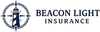 Beacon Light Insurance logo with navy lighthouse icon and company name