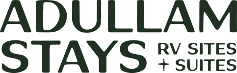 Dark green text reads "ADULLAM STAYS RV SITES + SUITES"