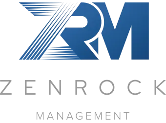 ZRM Zenrock Management logo in blue and gray on a white background