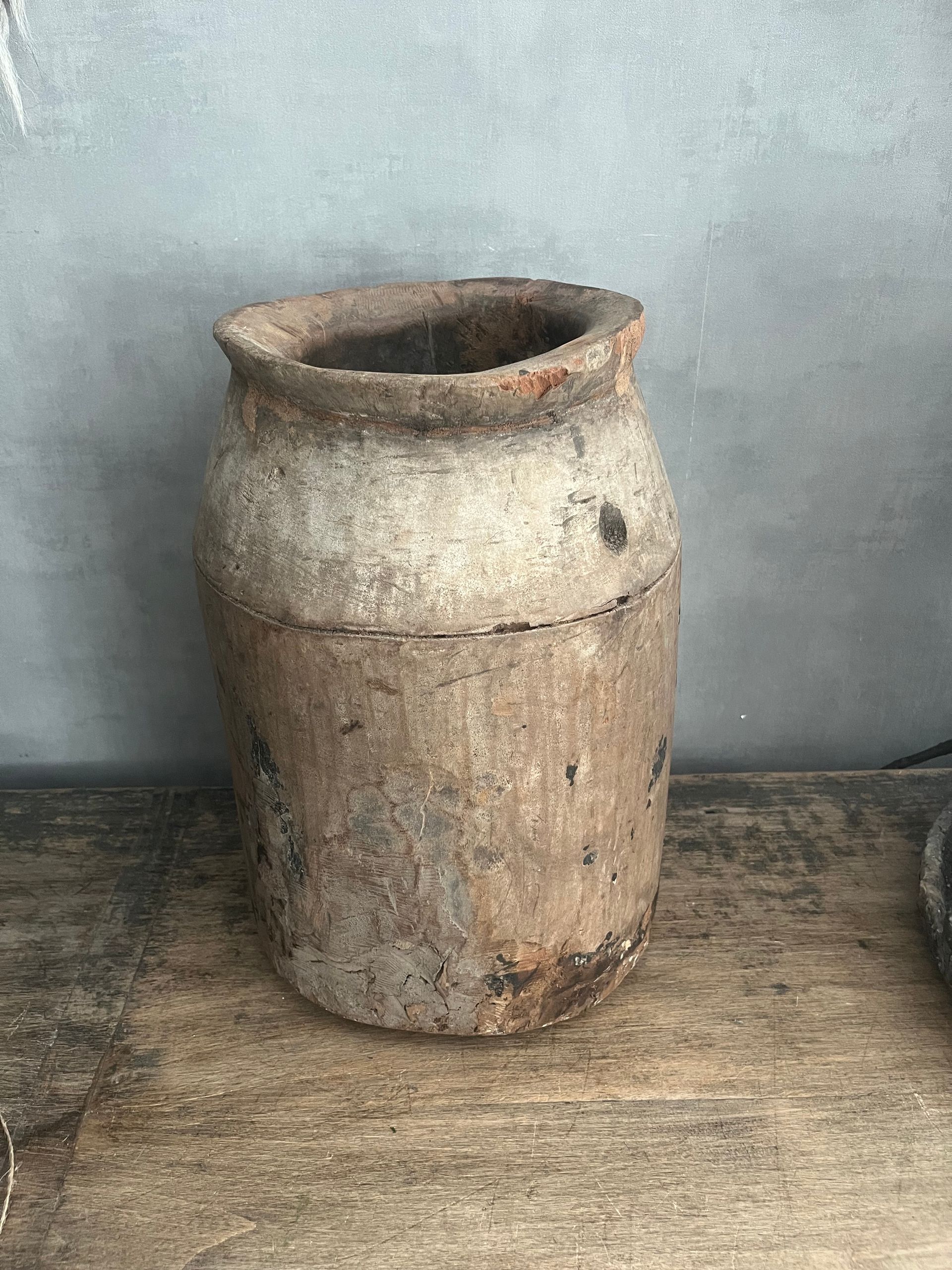 Houten pot vaas